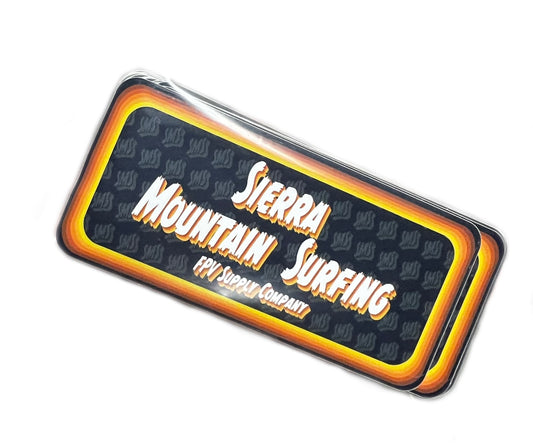 Sierra Mountain surfing 4"x 2" Vinyl Sticker